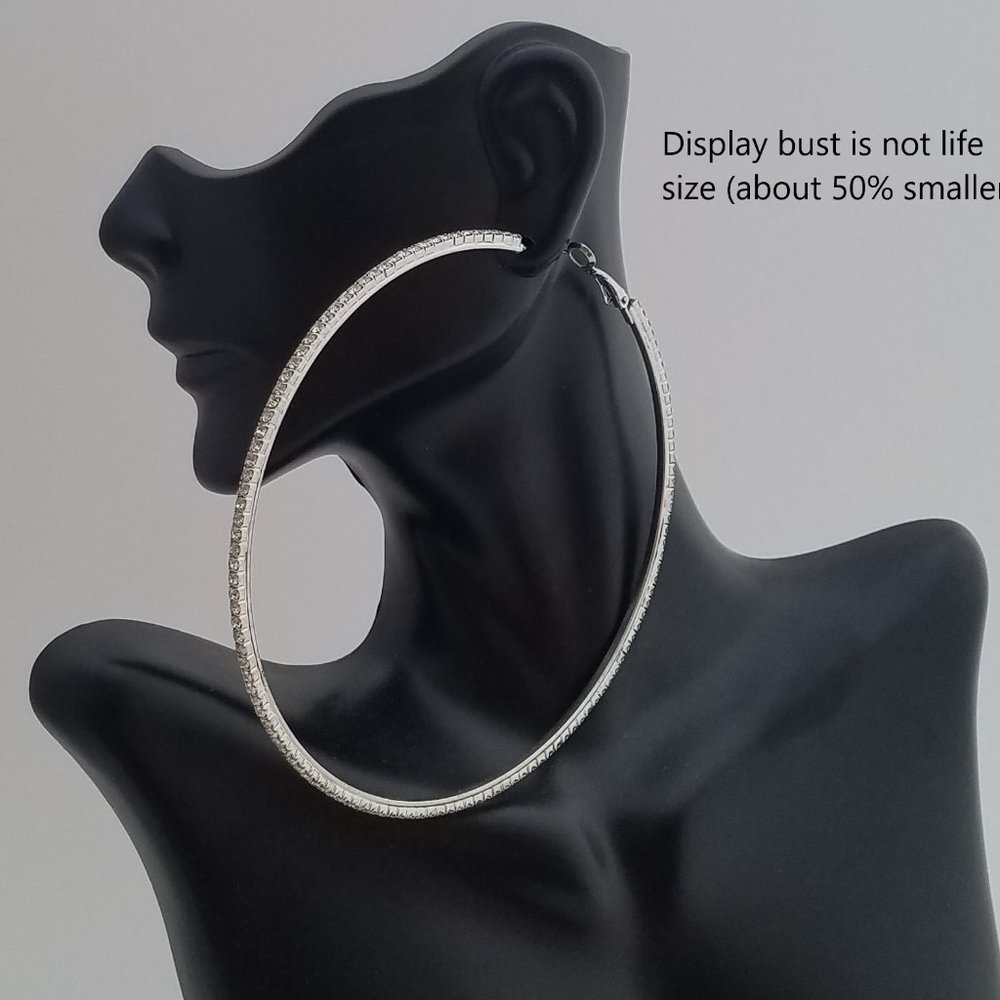 Thalia Sodi 4" Rhinestone HOOP EARRINGS MSRP $24